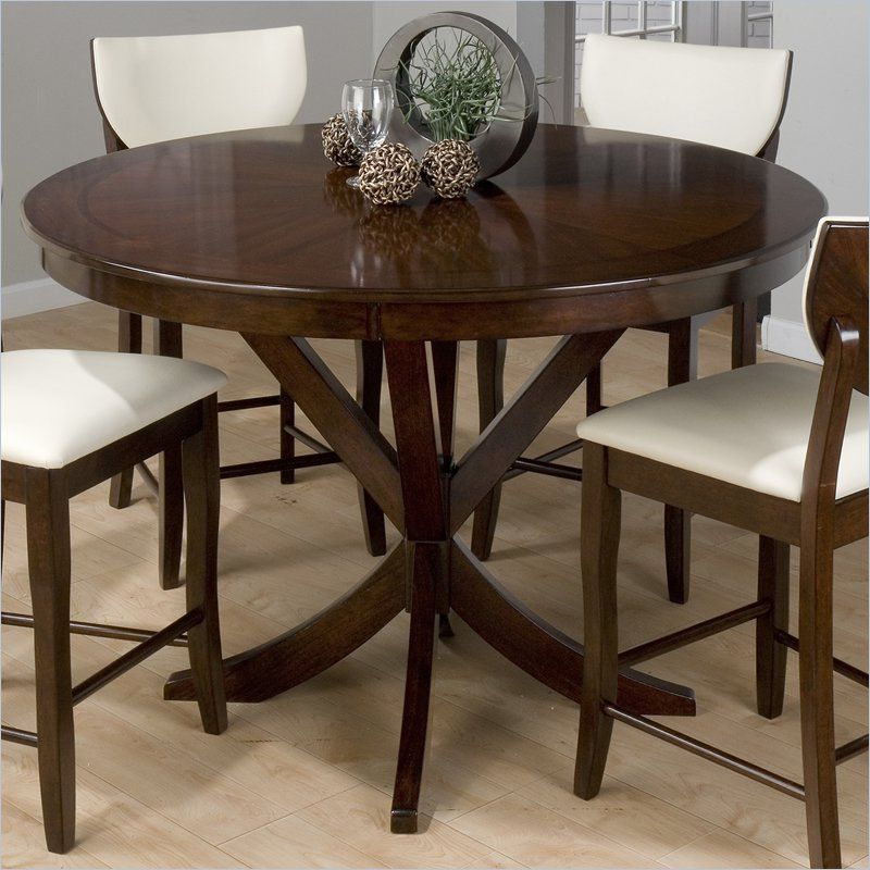 Most Recent Andreniki Bar Height Pedestal Dining Tables In Jofran 43354 Satin Counter Height Round Dining Table (View 8 of 20)