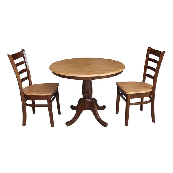 Most Recent Canalou 46'' Pedestal Dining Tables Pertaining To Shop 36" Round Pedestal Dining Table With 2 Emily Chairs (View 6 of 20)