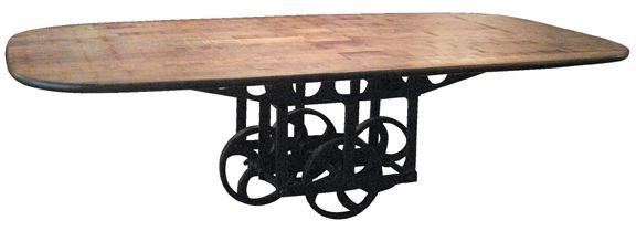 Most Recent Deonte 38'' Iron Dining Tables With Regard To Installations Antiques Dining Table // 1920's Cast Iron (View 11 of 20)