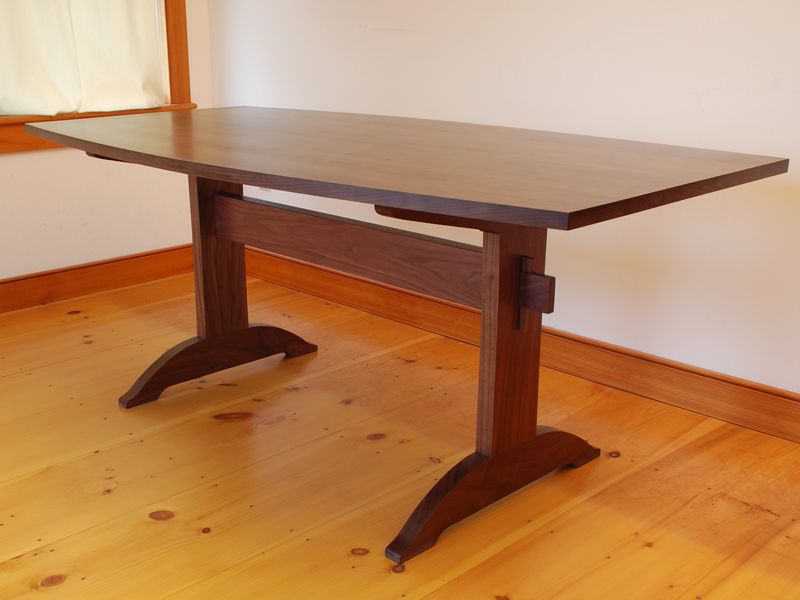 Most Recent Kara Trestle Dining Tables Intended For Handmade Shaker Walnut Trestle Table (View 4 of 20)