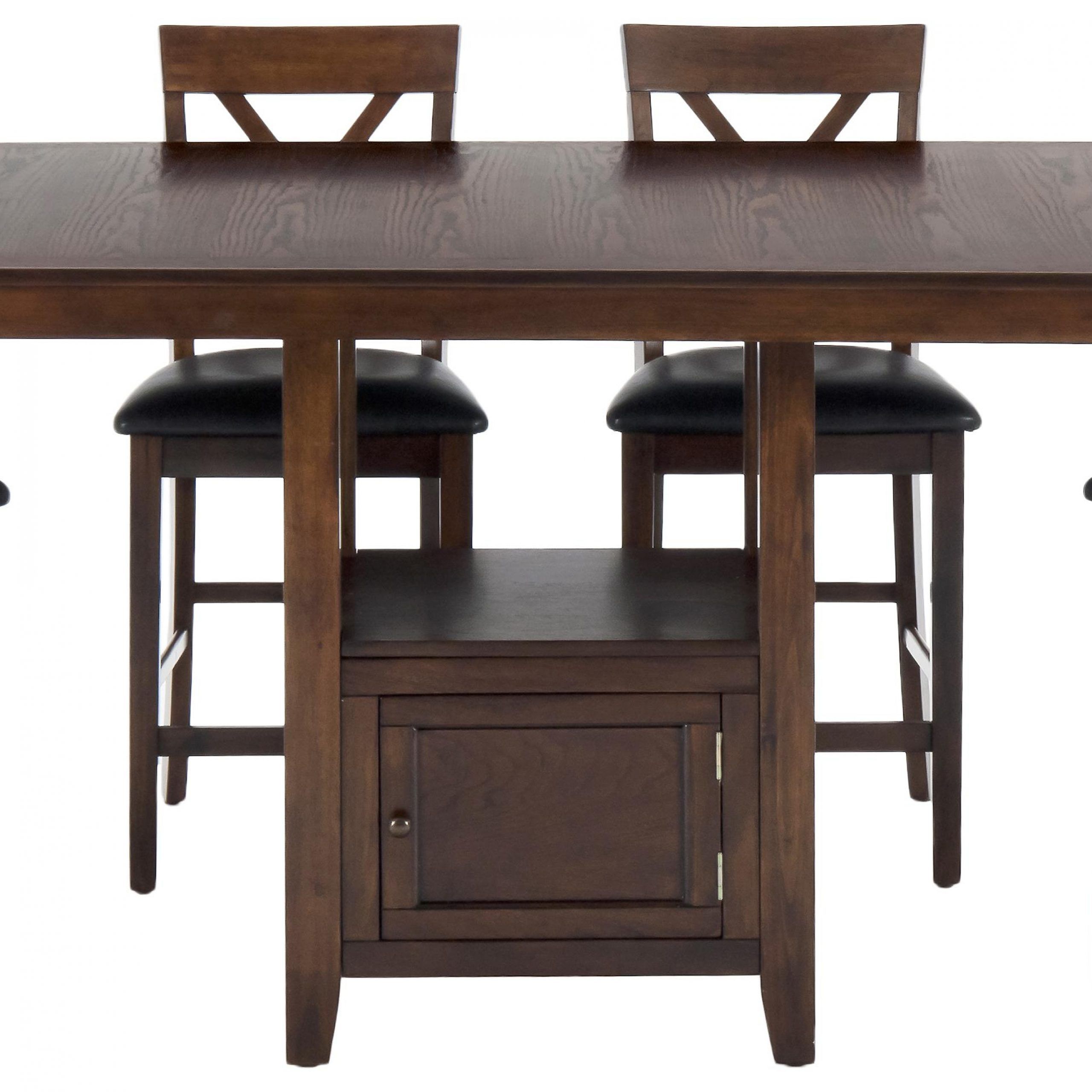 Most Recent Nakano Counter Height Pedestal Dining Tables Intended For Casual Counter Height Rectangle Table With Storage (View 17 of 20)