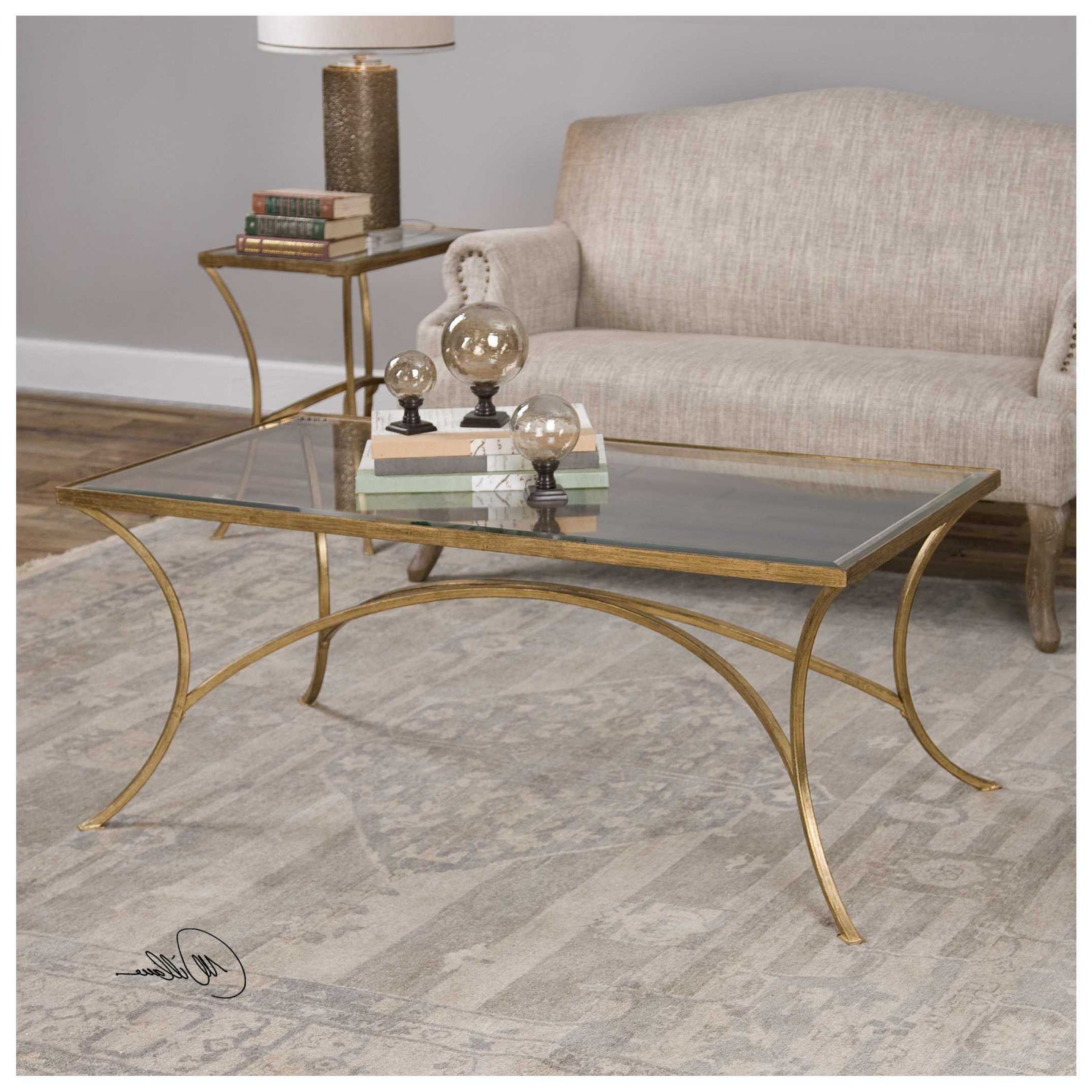 Most Recent Uttermost Alayna Antique Gold Leaf 48''l X 24''w In Elite Rectangle 48" L X 24" W Tables (View 8 of 20)
