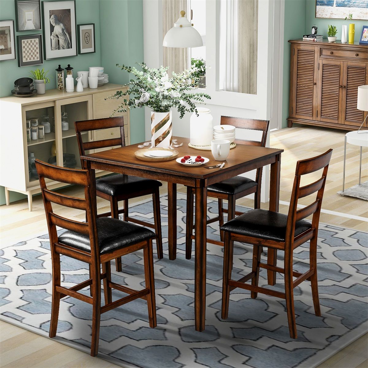 Most Recently Released Adejah 35'' Dining Tables With Square Counter Height Wooden Kitchen Dining Set, Dining (View 1 of 20)