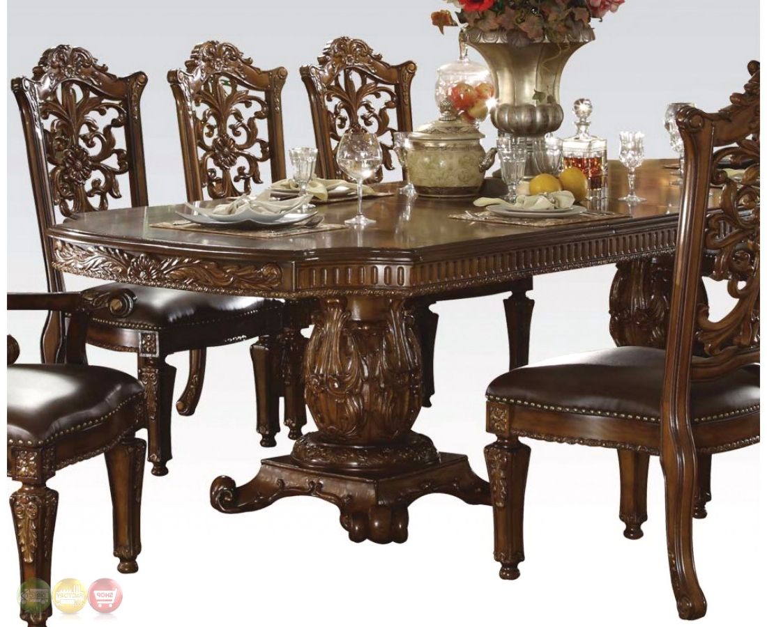 Most Up To Date 28'' Pedestal Dining Tables In Vendome Traditional Formal Double Pedestal 85" 121" Dining (View 9 of 20)