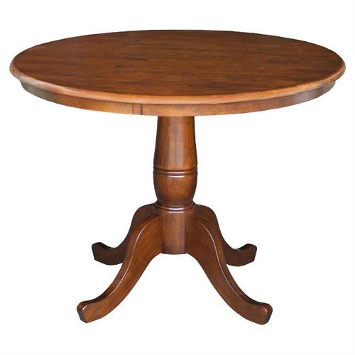 Most Up To Date Montauk 36'' Dining Tables In Round 36 Inch Pedestal Dining Table In Espresso Finish (View 3 of 20)