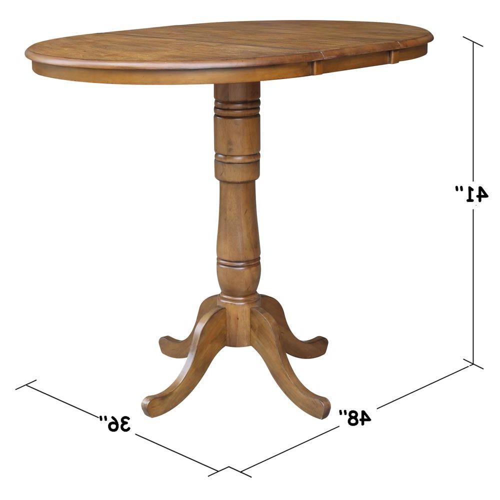 Nashville 40'' Pedestal Dining Tables With Regard To Preferred 36" Round Top Pedestal Table With 12" Leaf – 40.9"h (Gallery 1 of 20)