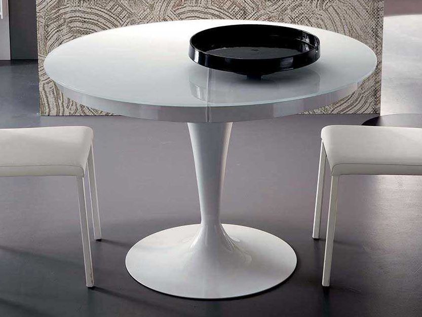 Nazan 46'' Dining Tables With Well Known Yumanmod Elise High Gloss White 46.5'' – 64.2'' X  (View 7 of 20)