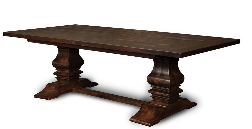 Nerida Trestle Dining Tables Inside Well Liked Amish Plank Trestle Dining Table Rustic Country Estate (View 7 of 20)