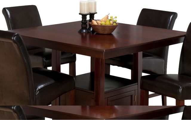 Newest Bushrah Counter Height Pedestal Dining Tables Intended For Jofran Tessa Chianti Square Counter Height Table With (View 9 of 20)