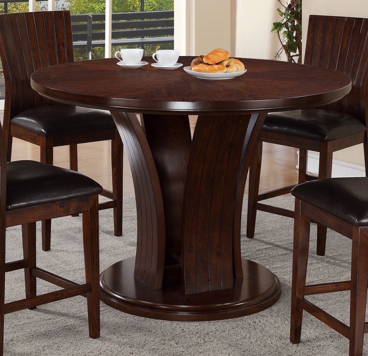 Newest Crown Mark Daria Counter Height Round Pedestal Table In Regarding Charterville Counter Height Pedestal Dining Tables (View 15 of 20)