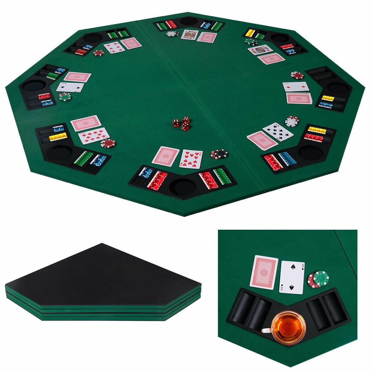 Newest Folding Poker Table Top 48" Octagon Seats 8 Players 4 Fold With Regard To Mcbride 48" 4 – Player Poker Tables (Gallery 20 of 20)