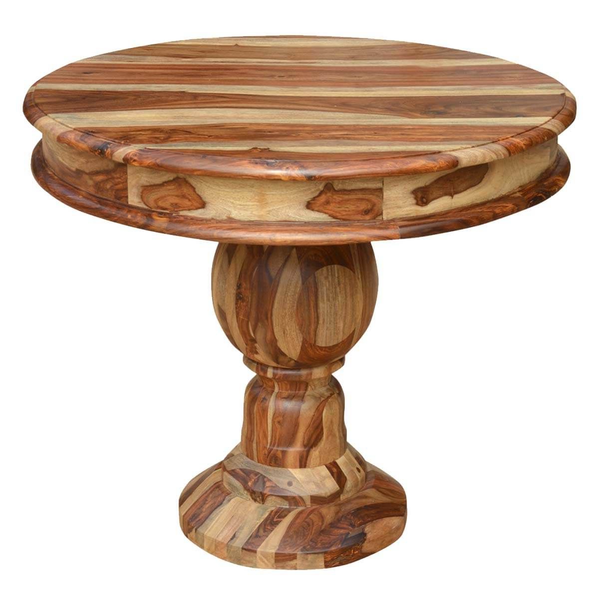 Newest Kirt Pedestal Dining Tables For Dallas Solid Solid Wood 35" Round Pedestal Dining Table (View 11 of 20)