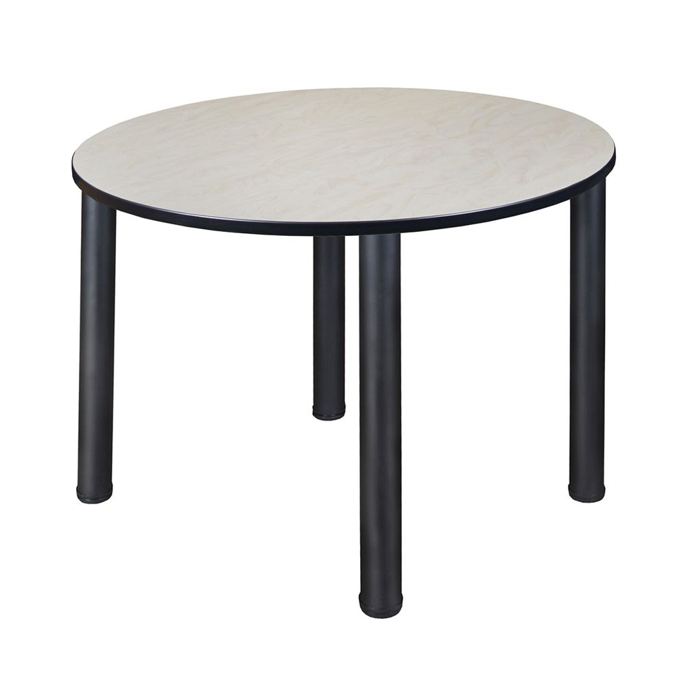 Newest Mode Round Breakroom Tables In Kee 48" Round Breakroom Table  Maple/ Black (View 10 of 20)