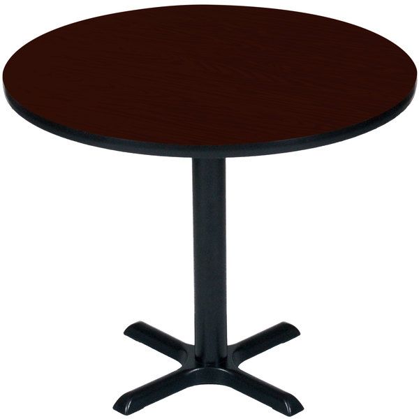 Newest Mode Round Breakroom Tables Intended For Correll Bxt36r 20 36" Round Mahogany Finish / Black Table (Gallery 20 of 20)