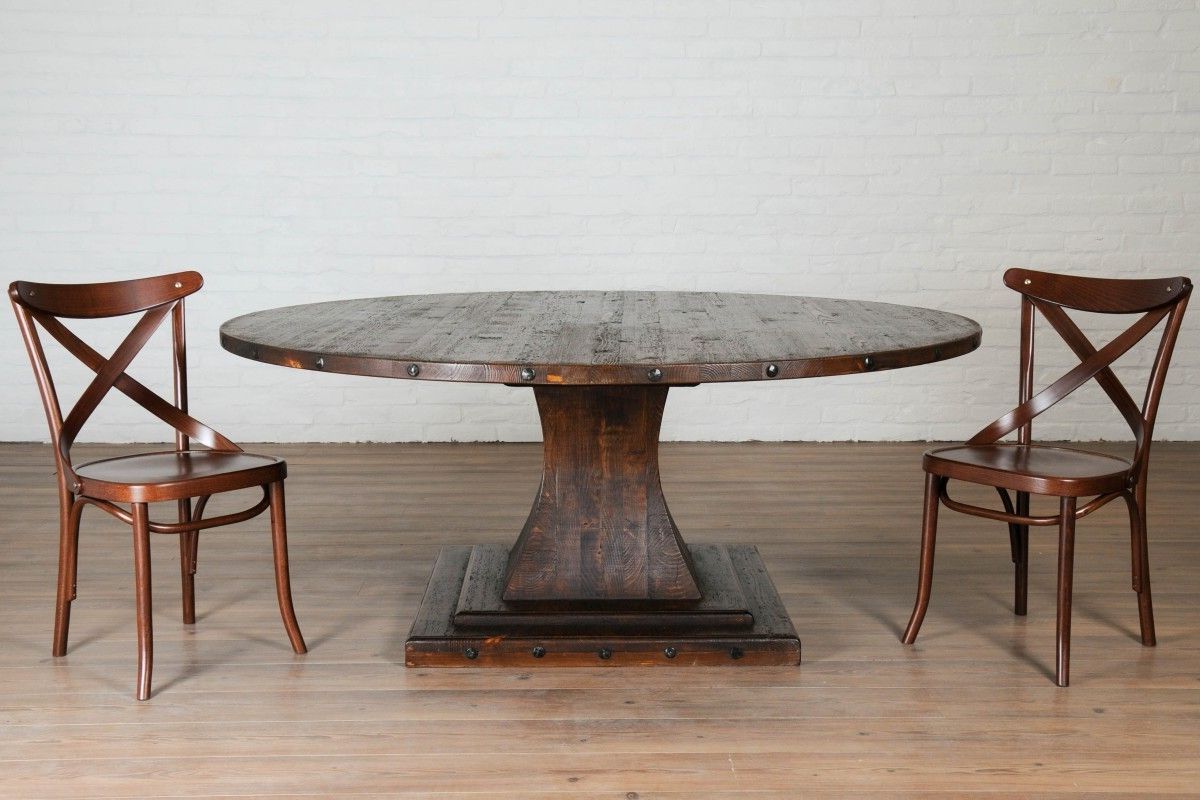 Pedestal Round Dining Table In Saddle (Gallery 20 of 20)