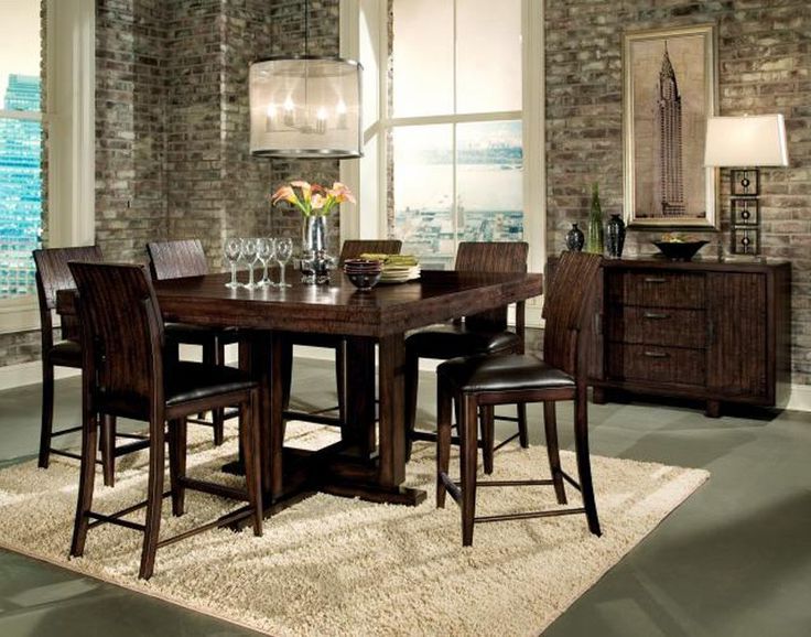 Popular Andrelle Bar Height Pedestal Dining Tables Regarding Legacy Classic Portland Sled Base Pub Table Dining Set (View 10 of 20)