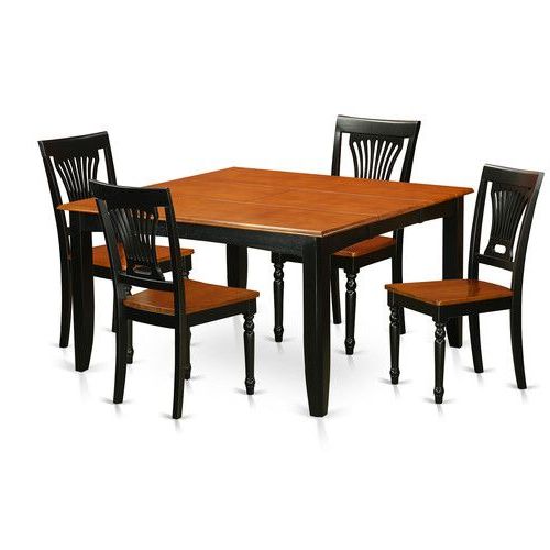 Popular Rubberwood Solid Wood Pedestal Dining Tables With Regard To Teressa Butterfly Leaf Rubberwood Solid Wood Dining Set (Gallery 20 of 20)