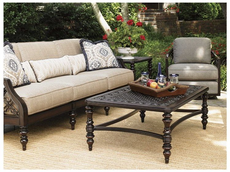 Popular Tommy Bahama Outdoor Black Sands Cast Aluminum 48.75'' X Throughout Sapulpa  (View 17 of 20)