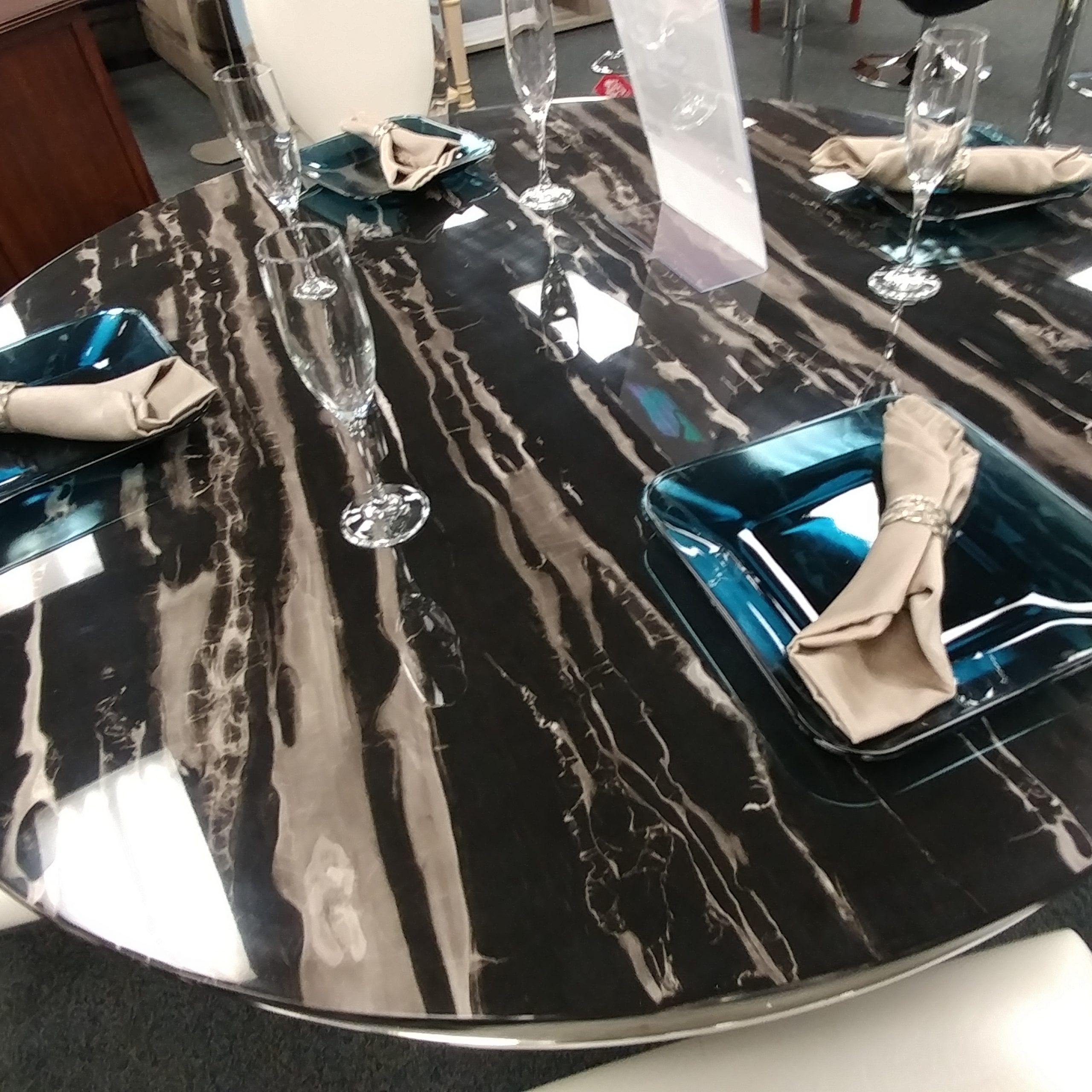 Preferred Anchorage Faux Marble And Chrome Stainless Steel 5 Piece Intended For Naz  (View 16 of 20)