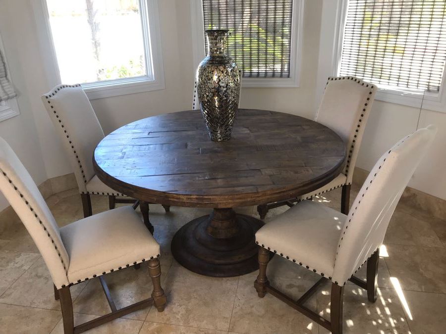 Preferred Granger 31.5'' Iron Pedestal Dining Tables In Nice Turned Wooden Pedestal Table 5'r X 31.5'h With (5 (Gallery 5 of 20)