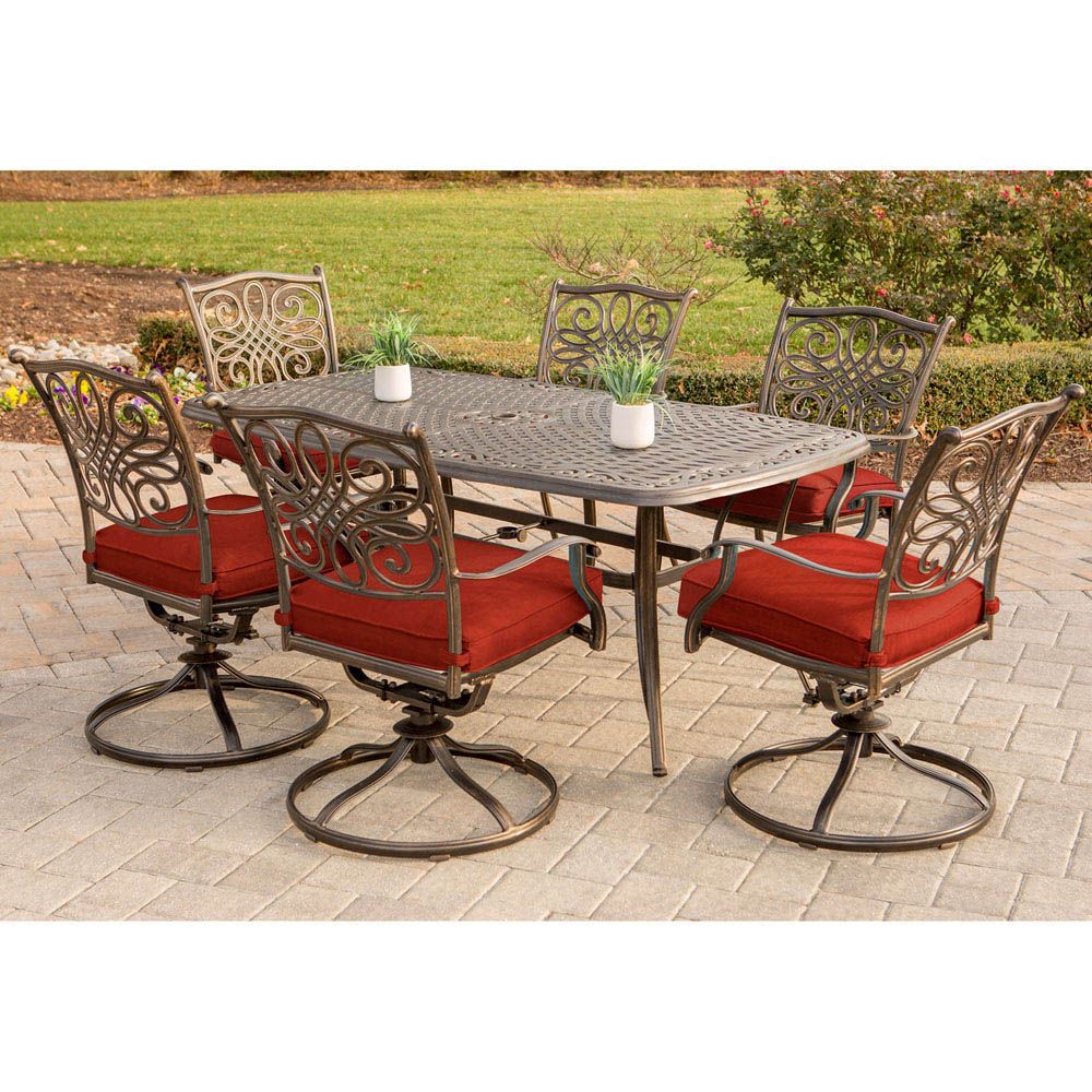 Preferred Nalan 38'' Dining Tables In Hanover Traditions 7 Piece Dining Set In Red With 72 X 38 In (View 17 of 20)