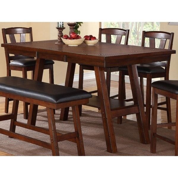 Preferred Shop Quincy Rubberwood Counter Height Dining Table – Free With Wes Counter Height Rubberwood Solid Wood Dining Tables (Gallery 27 of 36)