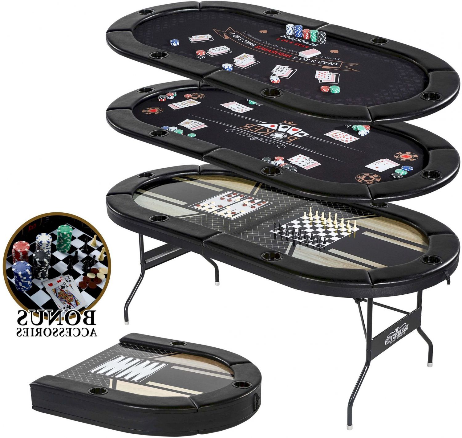 Recent 48" 6 – Player Poker Tables In Foldable 6 Player Poker Table Non Slip Casino Texas Holdem (Gallery 5 of 20)