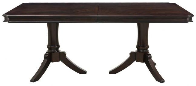 Recent Kirt Pedestal Dining Tables Pertaining To Homelegance Marston Rectangular Dining Table In Dark (View 17 of 20)
