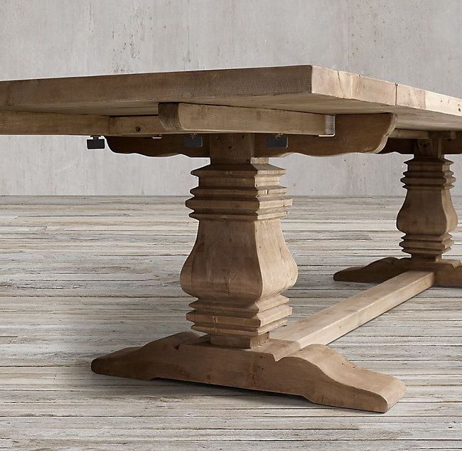 Recent Salvaged Wood Trestle Rectangular Extension Dining Table Within Alexxes 38'' Trestle Dining Tables (Gallery 17 of 20)