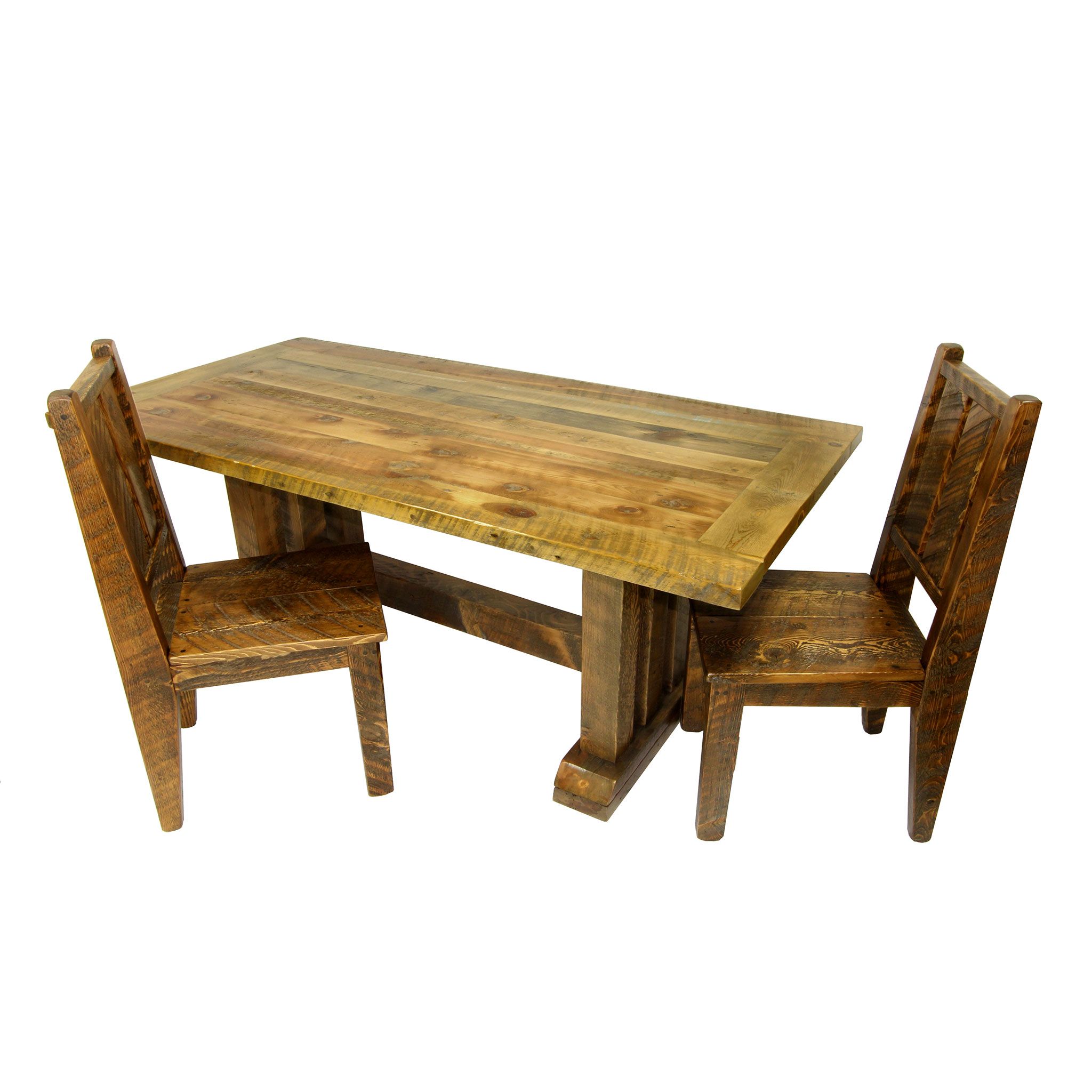 Reclaimed Trestle Dining Table (Gallery 3 of 20)