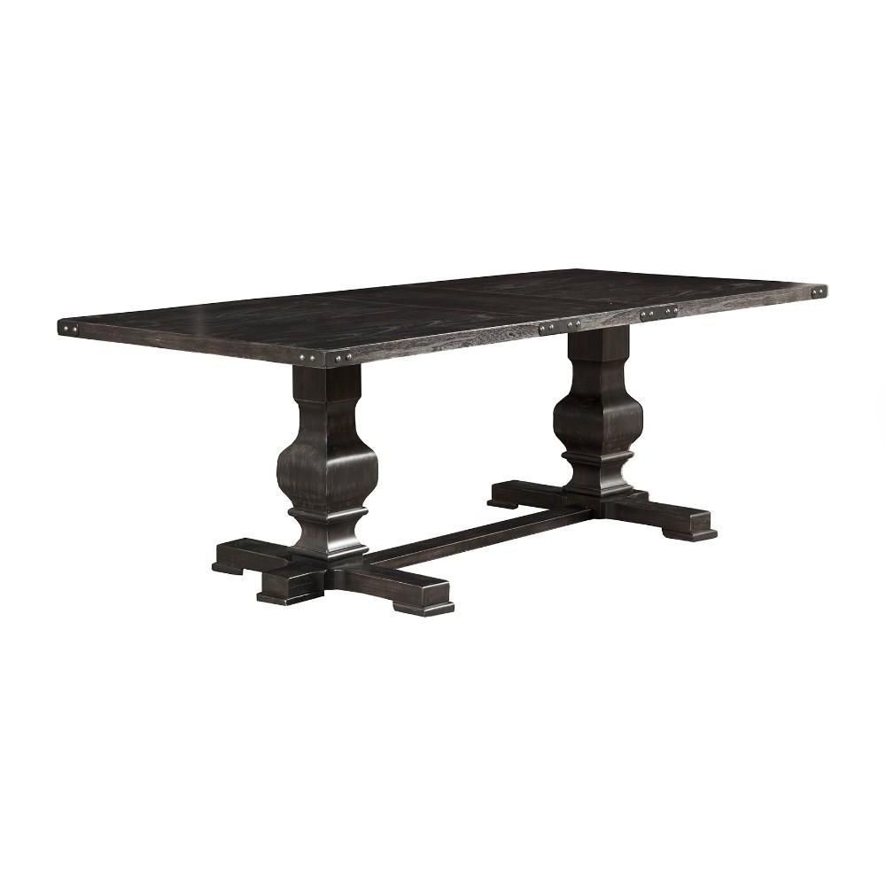 Rubberwood Dining Table With Sturdy Base Black In 2020 Intended For Recent Servin 43'' Pedestal Dining Tables (View 13 of 20)