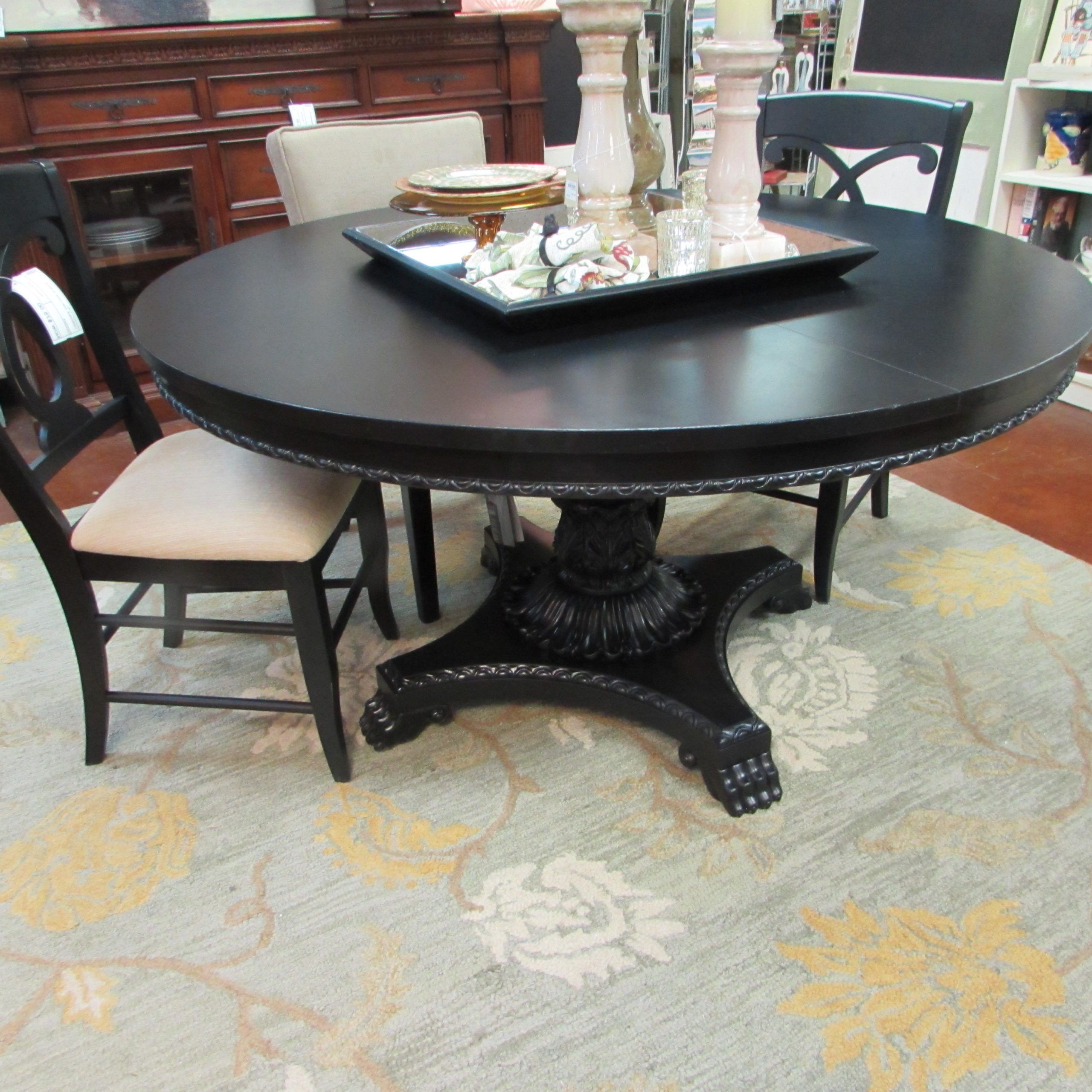 Serrato Pedestal Dining Tables Pertaining To Most Recently Released Restored Large Round Pedestal Dining Table On Awesome Base (View 6 of 20)