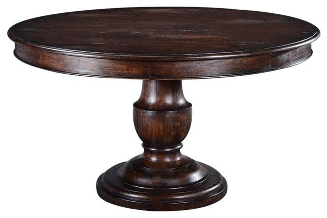 Serrato Pedestal Dining Tables With Newest Dining Table Scottsdale Round Wood Old World Pedestal Base (View 7 of 20)
