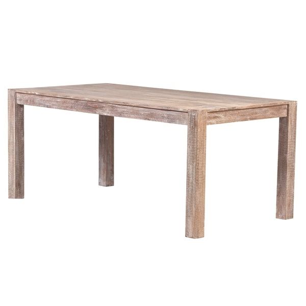 Shop Porter Designs Manhattan White Wash Mango Wood Dining Regarding Most Current Mccrimmon 36'' Mango Solid Wood Dining Tables (View 4 of 20)