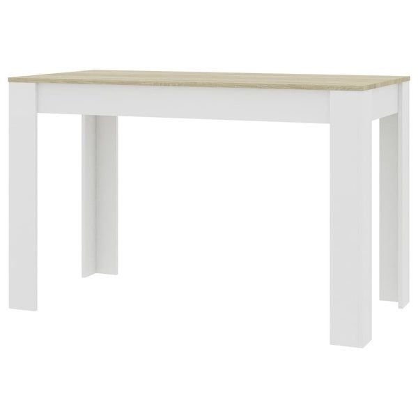 Shop Vidaxl Dining Table White And Sonoma Oak 47.2"x23.6 Pertaining To Most Current Grimaldo  (View 10 of 20)