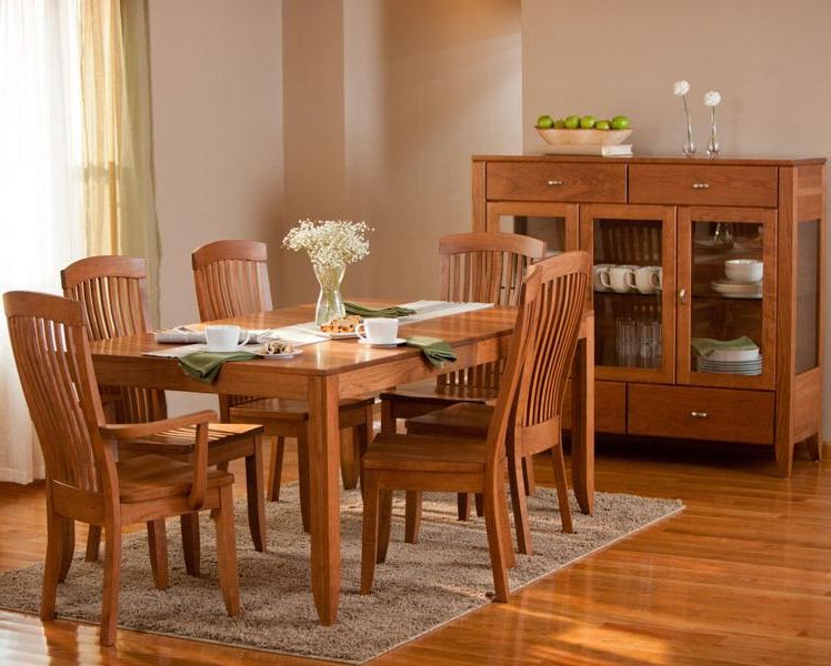 Simply Amish Justine 7 Piece Dining And Chair Set Regarding Fashionable Justine  (View 6 of 20)