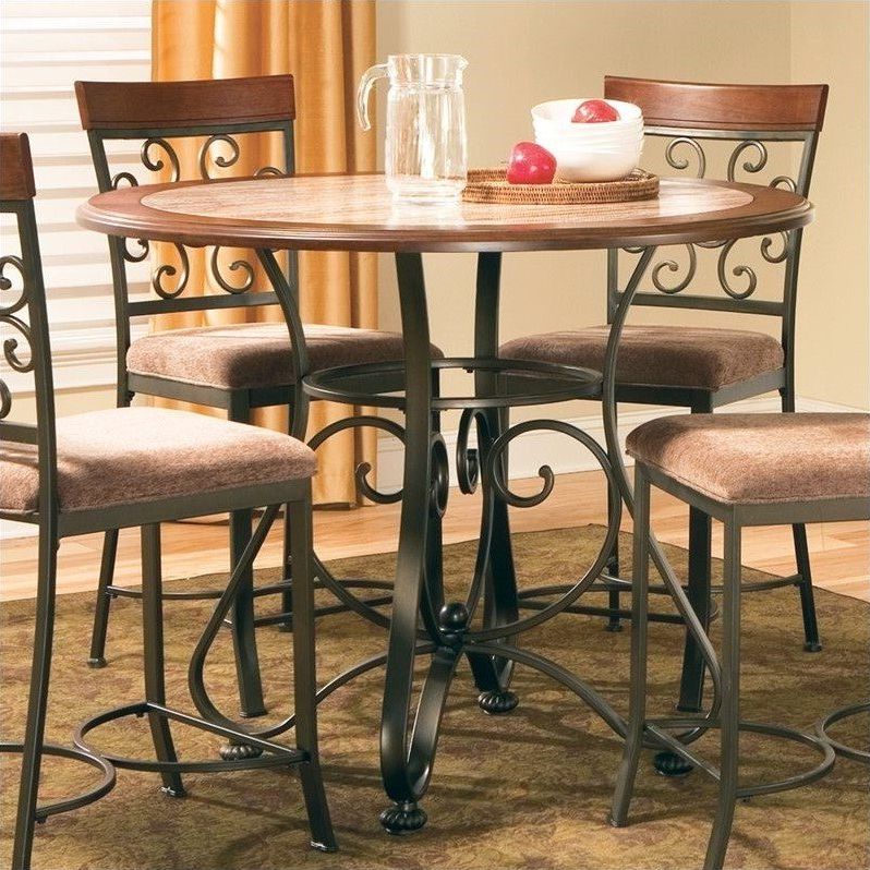 Steve Silver Company Thompson Round Counter Height Dining With Fashionable Dankrad Bar Height Dining Tables (Gallery 19 of 20)
