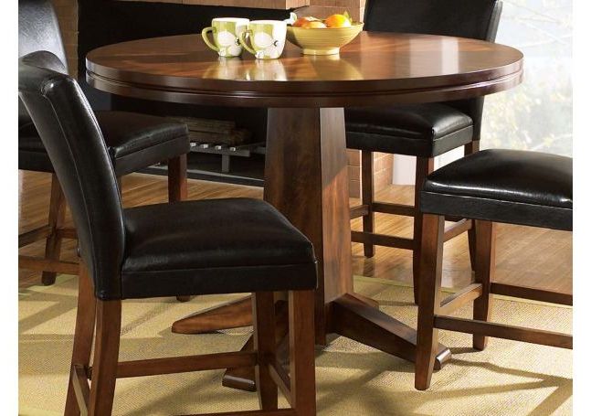 Steve Silver Serena Pedestal Round Counter Height Table In Intended For Well Liked Dawid Counter Height Pedestal Dining Tables (Gallery 13 of 20)
