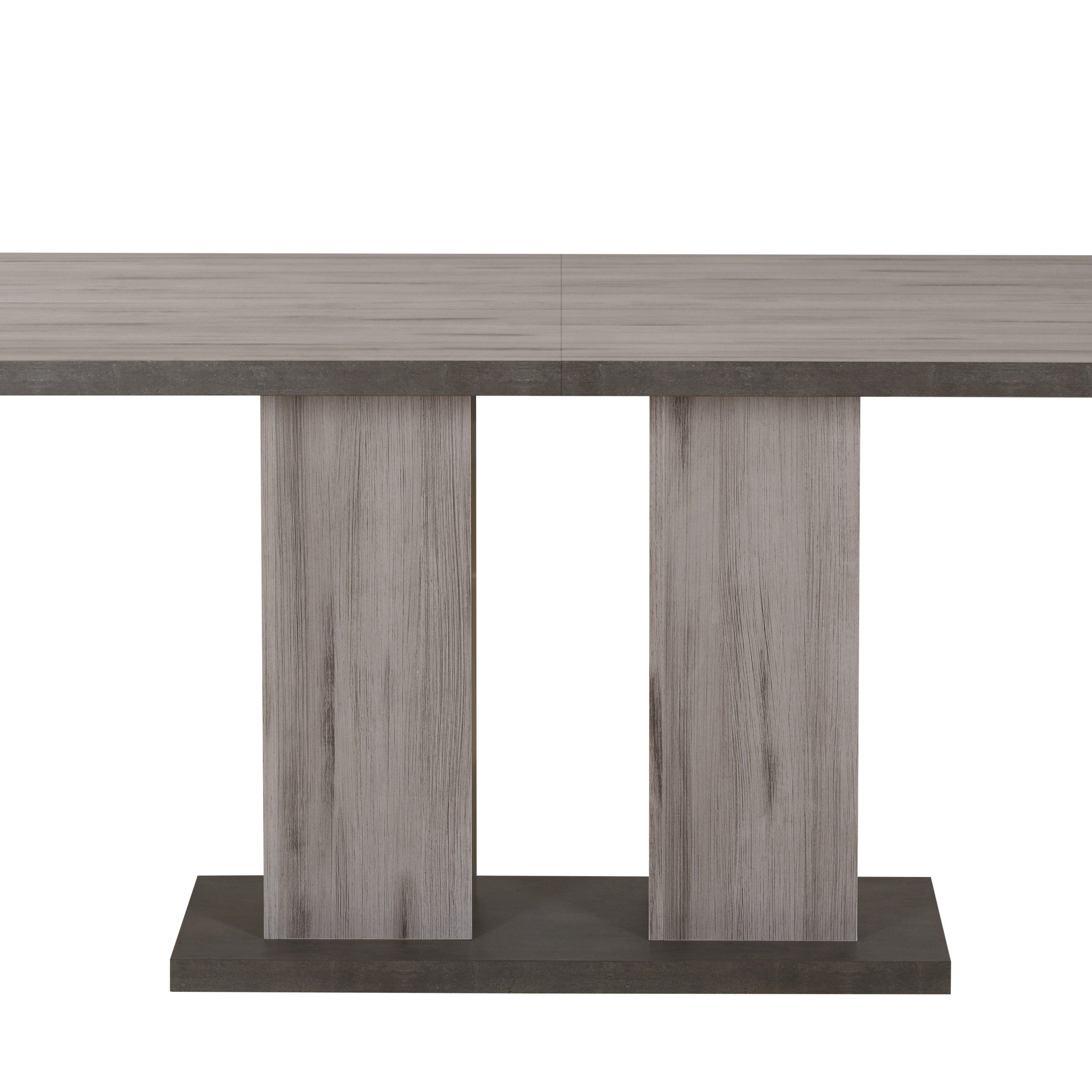 Table Rectangulaire Extensible Chêne Gris Et Laqué Blanc Within Most Recently Released Mode 72" L Breakroom Tables (View 7 of 20)
