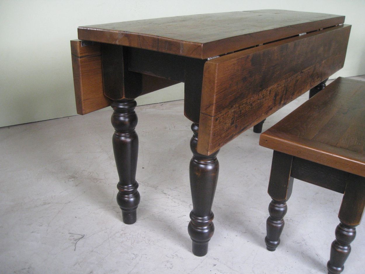 Thick Very Rustic Drop Leaf Table (View 12 of 20)