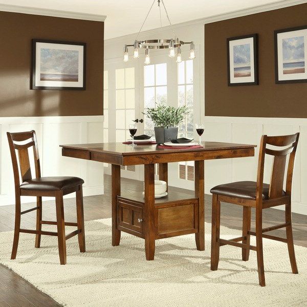 Trendy Tribecca Home Marsden Brown Mission Extending Counter Pertaining To Counter Height Extendable Dining Tables (View 18 of 20)