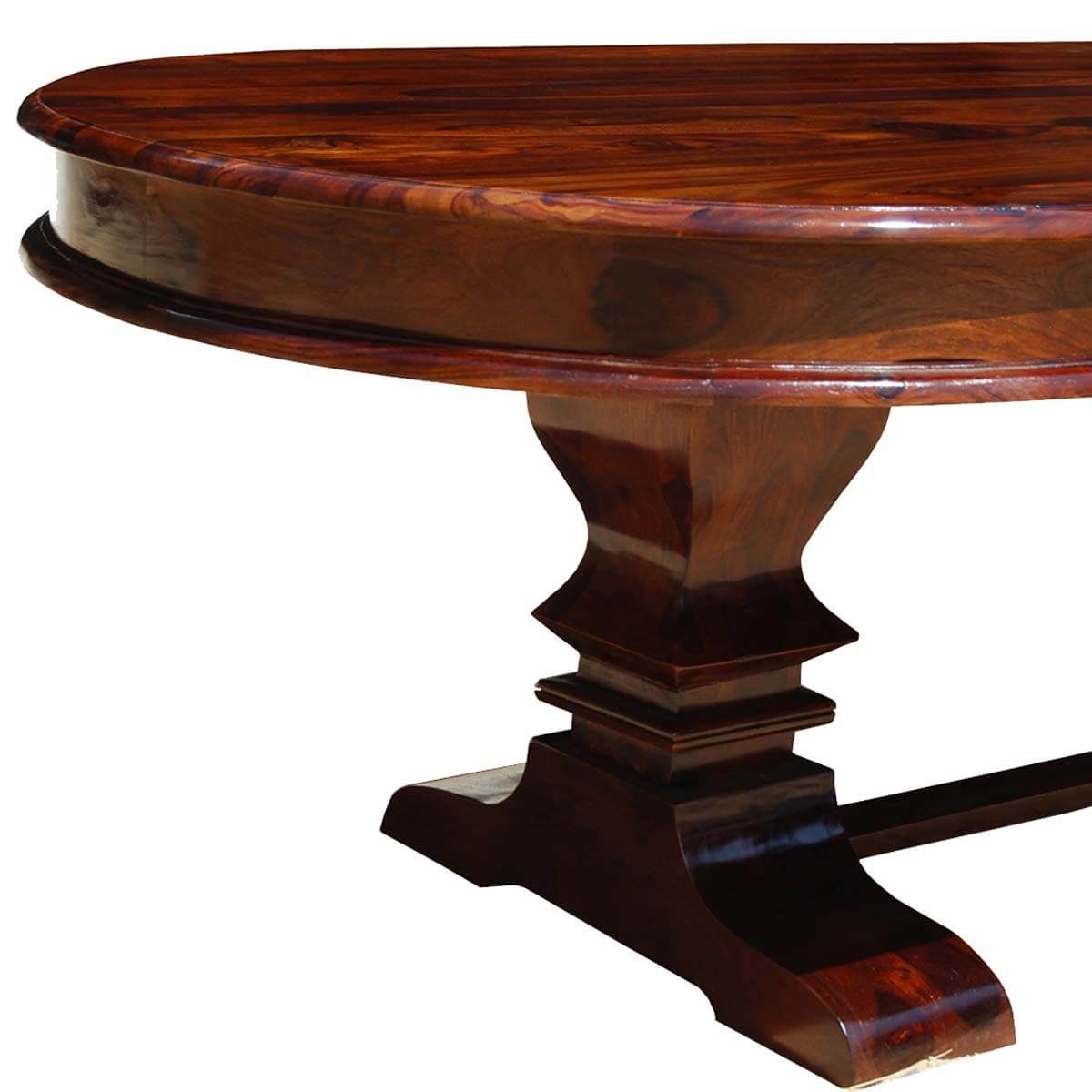 Trestle Dining Tables In Famous Tuscan Trestle Solid Wood 104" Oval Dining Table (View 18 of 20)
