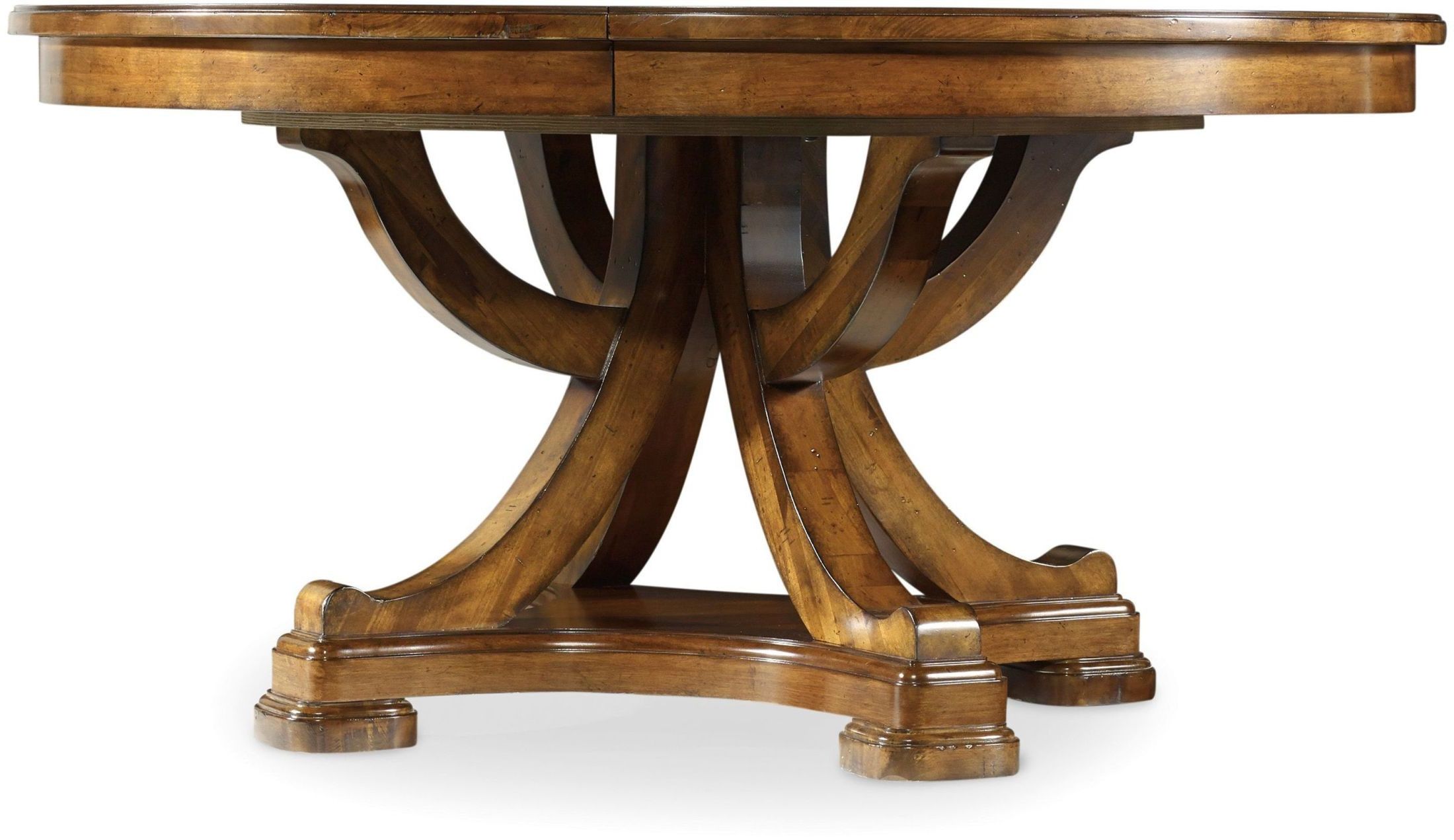 Tynecastle Brown Round Pedestal Extendable Dining Table For Most Popular Kirt Pedestal Dining Tables (View 12 of 20)