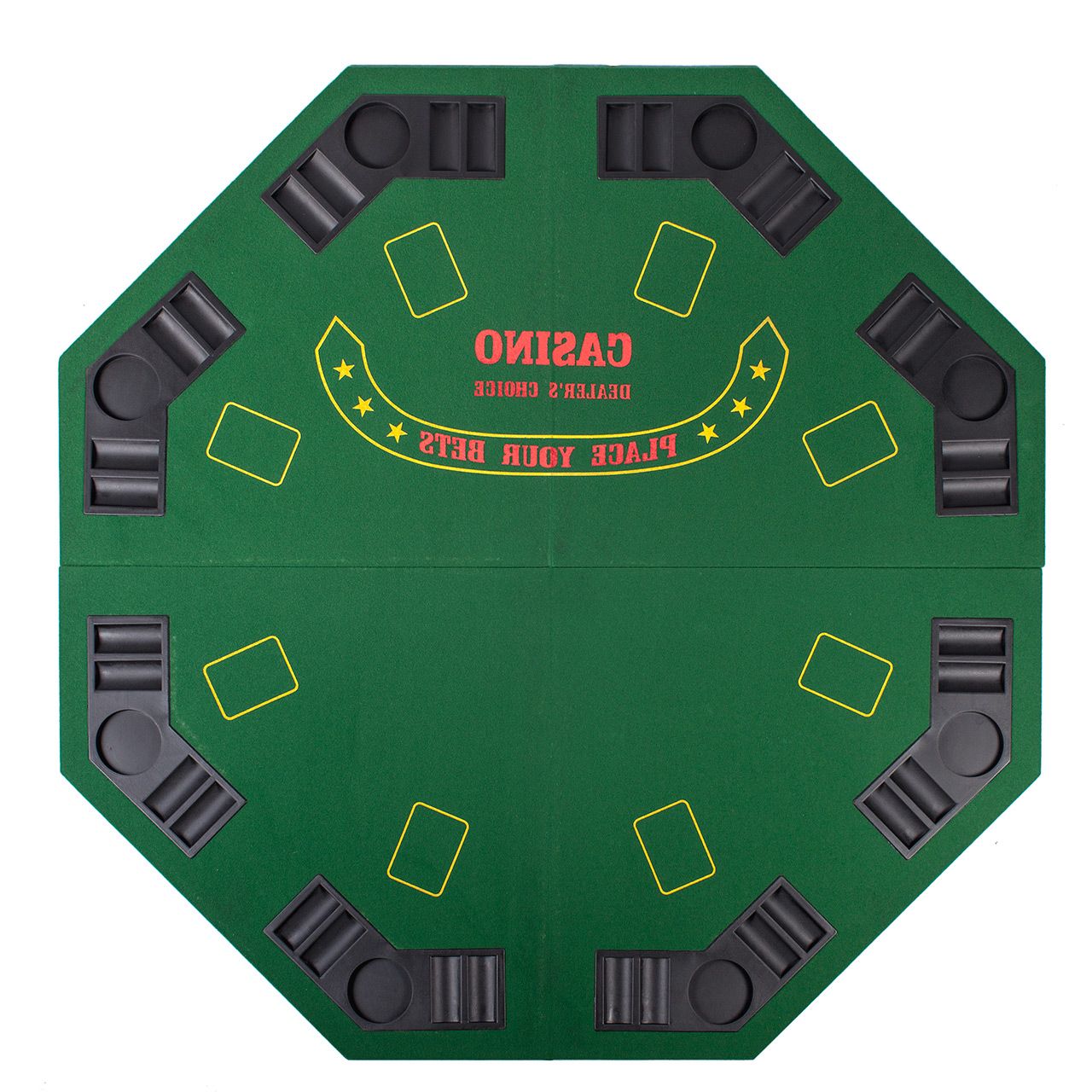 Well Known 48" 6 – Player Poker Tables With Green Octagon 48" 8 Player Four Fold Folding Poker Table (View 13 of 20)