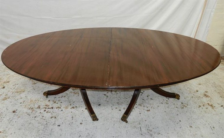 Well Known Dawna Pedestal Dining Tables Throughout Antique Regency Oval Pedestal Table – Extremely Large (View 8 of 20)