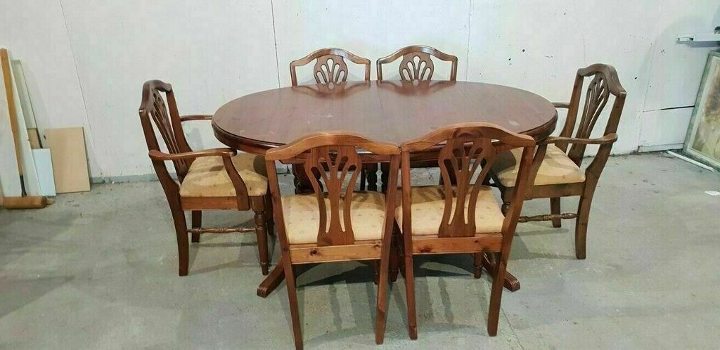 Well Known Finkelstein Pine Solid Wood Pedestal Dining Tables Regarding Ducal Solid Pine Extendable Dining Table And Chairs (View 16 of 21)