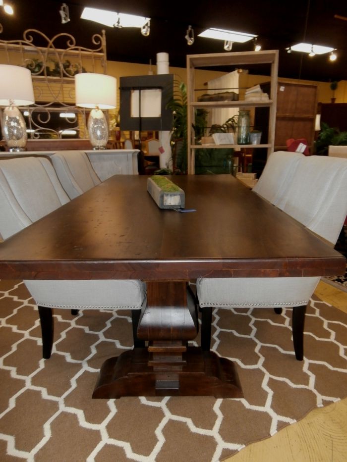 Well Known Keown 43'' Solid Wood Dining Tables Intended For Trestle Dining Table At The Missing Piece (View 5 of 20)