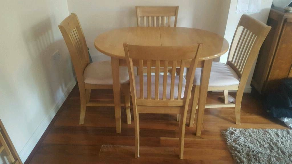 Well Known Milton Drop Leaf Dining Tables Within Extendable Oval Oak Dining Table And 4 Chairs (View 4 of 20)