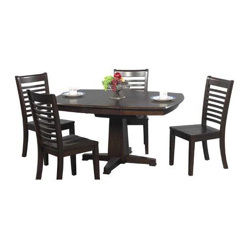 Well Known Rubberwood Solid Wood Pedestal Dining Tables With Regard To Calvert Extendable Butterfly Leaf Solid Wood Rubberwood (View 6 of 20)