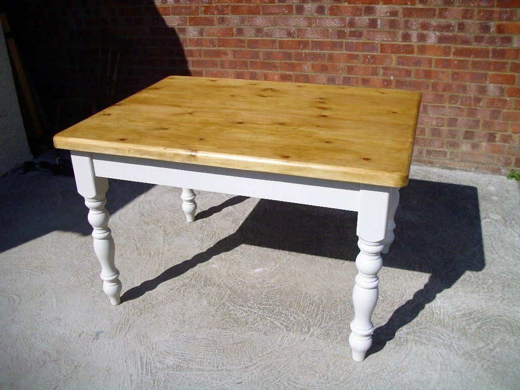 Well Known Stripped Top Solid Pine Kitchen Dining Table 4ft X 3ft Within Finkelstein Pine Solid Wood Pedestal Dining Tables (View 1 of 21)